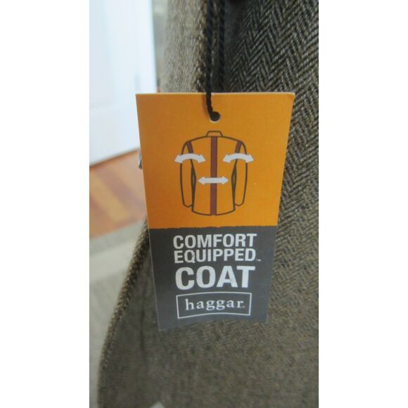 NWT HAGGAR BROWN TWEED 100% LAMBSWOOL SPORTSCOAT SIZE 42S PERFECT CONDITION - Picture 6 of 6